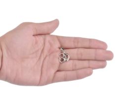 92.5 Sterling Silver Pendant OM Symbol Pendant Necklace
