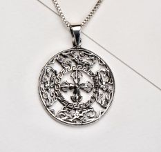 Handmade 92.5  Sterling Silver Viswa Vajra Dorje Pendant For Men And Women