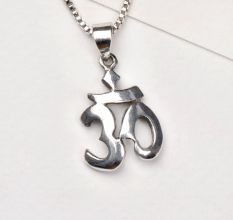 92.5 Sterling Silver Pendant Hand made Om Pendant Holy Worship Pendant