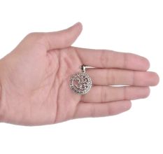 Handmade Ornate Aum or Om 925 Sterling Silver Pendant