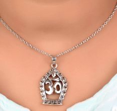 92.5 Sterling Silver Om Pendant In Prabhavali Frame for Men and Women