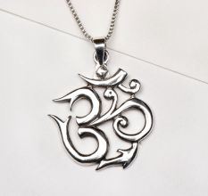 92.5 Pure 9Sterling Silver Om Pendant for Men and Women