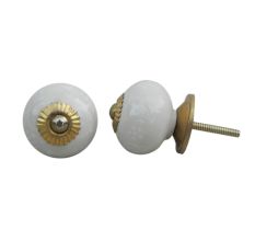 Cream Floral Knob