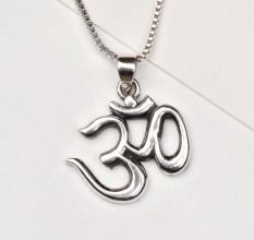 92.5 Sterling Silver OM Sanskrit Yogi Pendant