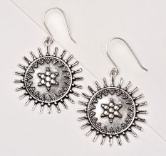 92.5 Sterling Silver Earrings Women Dangle Earrings Sun Flower