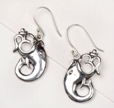 92.5 Sterling Silver Earrings Jagdamba Lord Ganesha with Om Silver