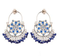 Sterling 92.5 Silver Beautiful Dangling Earrings with Tanzanite Beads