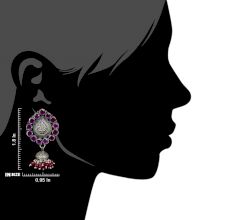 92.5 Sterling Silver Earrings Pink Tourmaline Floral Drop Earrings