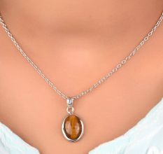 925 Sterling Silver Gemstone Handmade Pendant Decorative Border