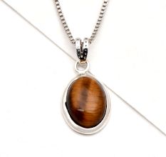 925 Sterling Silver Gemstone Handmade Pendant Decorative Border