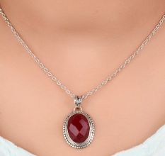 92.5  Sterling Silver  Pendant Oval Cut Stone Spinel Stone Daily Wear Pendant