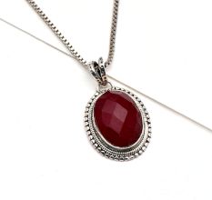 92.5  Sterling Silver  Pendant Oval Cut Stone Spinel Stone Daily Wear Pendant