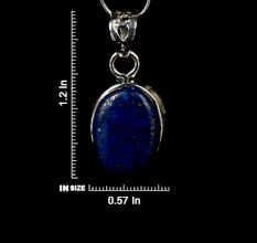 92.5 Sterling Silver Pendant Oval Lapis Lazuli Bail Gemstone Pendant