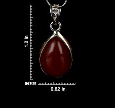 92.5 Sterling SilverÂ Pendant Round Cut Red Carnelian Handcrafted Jewelry