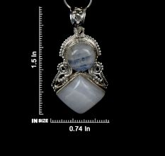 92.5 Sterling Silver Moonstone Pendant Unique Statement Pendant