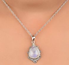 92.5 Sterling Silver Pendant Handmade Pear Shape Pendant