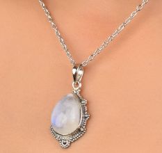 92.5 Sterling Silver Pendant Handmade Pear Shape Pendant