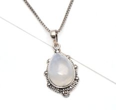 92.5 Sterling Silver Pendant Handmade Pear Shape Pendant