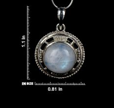 92.5 Sterling Silver Oval Moonstone Necklace Pendant