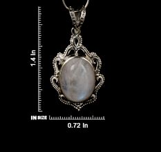 92.5 Sterling Silver Boho Chic Moonstone PendantÂ Designer Frame Pendant