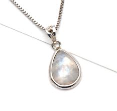 Handmade 925 Sterling Silver Rainbow Moonstone Gemstone Pendant