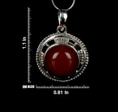 92.5 Sterling Silver Pendant Carnelian Mystical Gemstone Pendant