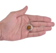 92.5 Sterling Silver Pendant Carnelian Mystical Gemstone Pendant