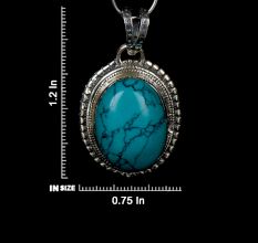 92.5 Sterling  Silver Turquoise All Season Pendant for Women