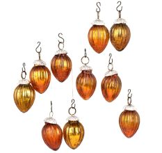 Set of 25 Handmade Rust  Glass Christmas Ornaments In Assorted Styles