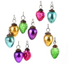 Set of 25 Handmade Colorful Mini Christmas Ornaments In Assorted Styles