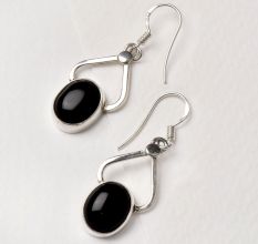 92.5 Sterling Silver Earrings Oval Framed Drop Earrings For Women