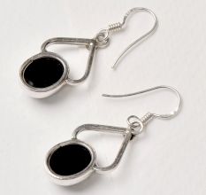 92.5 Sterling Silver Earrings Oval Framed Drop Earrings For Women