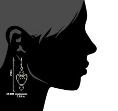 92.5 Sterling Silver Earrings Long Two Black Onyx And One Long Designer Dangler Earrings