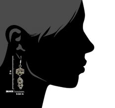 92.5 Sterling Silver Earrings Citrine Stone Flower and Leafy Style Dangler Earrings