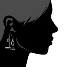 92.5Sterling Silver Earrings With Big Oval Topaz Stone Drop Earrings