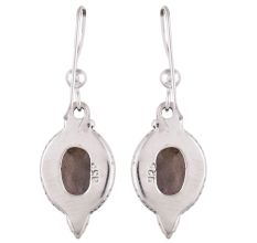 92.5 Sterling Silver Earrings Studded With Round Citrine In Holy Cross Design