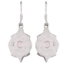 92.5 Sterling Silver Earrings Triangular Grey moonstone Branch Twisted Vine Design