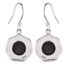 92.5 Sterling Silver Earrings Blue Lapis lazuli Boo Tribal Look Drop Earrings