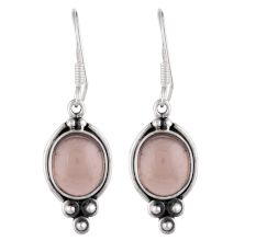 92.5 Sterling Silver Earrings Big Oval Drop Amethyst Dangler Drop Earrings