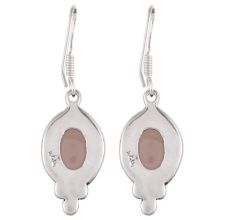 92.5 Sterling Silver Earrings Big Oval Drop Amethyst Dangler Drop Earrings