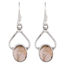 92.5 Sterling Silver Earrings Single Oval Moonstone Drop Earrings For Girls