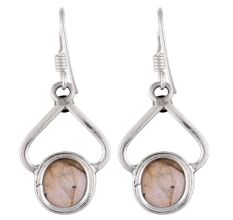 92.5 Sterling Silver Earrings Single Oval Moonstone Drop Earrings For Girls