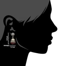 92.5 Sterling Silver Earrings Floral Stud Silver Jhumki With Red Onyx Tassel Earrings