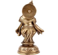 Standing Brass Lord Ganesha Playing Musical Instrument Harmonium