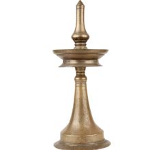 South Indian Brass Long Diya Oil Lamp For Temple and Festival Gift