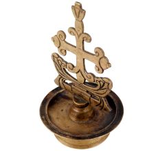 Brass Oil Lamp Christian Design Art Decor Piece