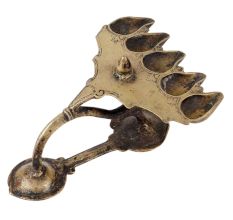 Brass Oil Lamp With Eight Wick Unusual Shape And Design