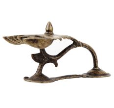 Brass Oil Lamp With Eight Wick Unusual Shape And Design