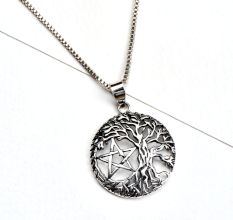 92.5 Sterling Silver Pendant Tree Of Life And Star Design
