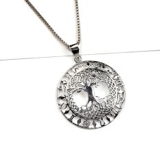 92.5 Sterling Silver Pendant With Tree Of Life And Zodiac Sign